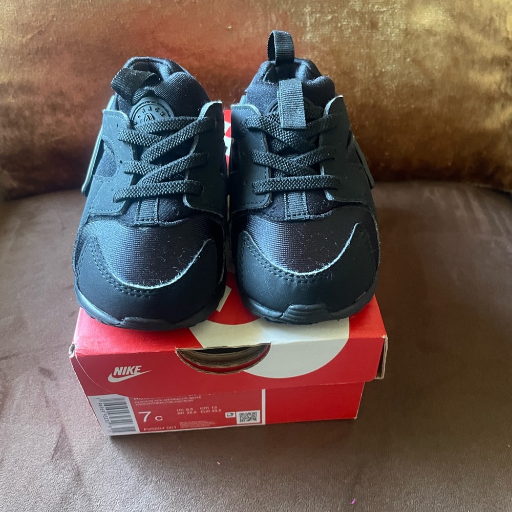 Nike Kids Black Sneakers with White Accents
